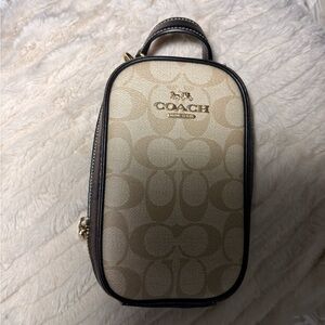 Coach Gold and Black Monogram Eva Crossbody